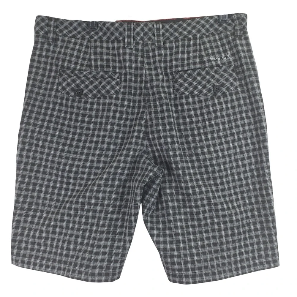 Travis Mathew Plaid Golf Shorts Mens 36 Black Golfcore Preppy Athleisure